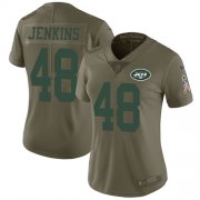 Wholesale Cheap Nike Jets #48 Jordan Jenkins Olive Women's Stitched NFL Limited 2017 Salute to Service Jersey