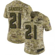 Wholesale Cheap Nike Falcons #21 Deion Sanders Camo Women's Stitched NFL Limited 2018 Salute to Service Jersey