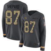 Wholesale Cheap Nike Giants #87 Sterling Shepard Anthracite Salute to Service Women's Stitched NFL Limited Therma Long Sleeve Jersey