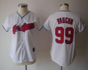 Wholesale Cheap Indians #99 Ricky Vaughn White Women's Fashion Stitched MLB Jersey