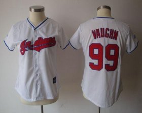 Wholesale Cheap Indians #99 Ricky Vaughn White Women\'s Fashion Stitched MLB Jersey