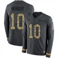Wholesale Cheap Nike Chargers #10 Justin Herbert Anthracite Salute to Service Youth Stitched NFL Limited Therma Long Sleeve Jersey