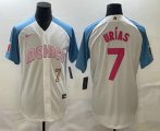 Wholesale Cheap Men's Mexico Baseball #7 Julio Urias Number 2023 White Blue World Classic Stitched Jerseys
