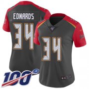Wholesale Cheap Nike Buccaneers #34 Mike Edwards Gray Women's Stitched NFL Limited Inverted Legend 100th Season Jersey