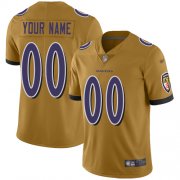 Wholesale Cheap Nike Baltimore Ravens Customized Gold Men's Stitched NFL Limited Inverted Legend Jersey