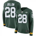Wholesale Cheap Nike Packers #28 AJ Dillon Green Team Color Women's Stitched NFL Limited Therma Long Sleeve Jersey