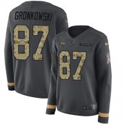 Wholesale Cheap Nike Buccaneers #87 Rob Gronkowski Anthracite Salute to Service Women's Stitched NFL Limited Therma Long Sleeve Jersey