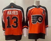 Wholesale Cheap Men's Philadelphia Flyers #13 Kevin Hayes Orange Adidas 2020-21 Stitched NHL Jersey