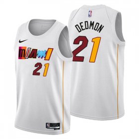 Wholesale Cheap Men\'s Miami Heat #21 Dewayne Dedmon 2022-23 White City Edition Stitched Jersey
