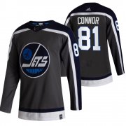 Wholesale Cheap Winnipeg Jets #81 Kyle Connor Black Men's Adidas 2020-21 Reverse Retro Alternate NHL Jersey