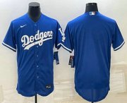 Wholesale Cheap Men's Los Angeles Dodgers Blank Blue Flex Base Stitched Baseball Jersey