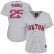 Wholesale Cheap Red Sox #25 Steve Pearce Grey Road Women's Stitched MLB Jersey