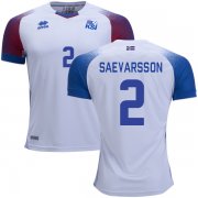 Wholesale Cheap Iceland #2 Saevarsson Away Soccer Country Jersey