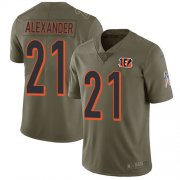 Wholesale Cheap Nike Bengals #21 Mackensie Alexander Olive Men's Stitched NFL Limited 2017 Salute To Service Jersey