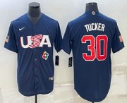 Wholesale Cheap Men's USA Baseball #30 Kyle Tucker 2023 Navy World Baseball Classic Stitched Jersey