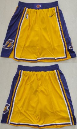 Wholesale Cheap Men\'s Los Angeles Lakers Yellow Shorts (Run Small)