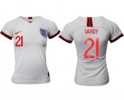 Wholesale Cheap Women's England #21 Vardy Home Soccer Country Jersey
