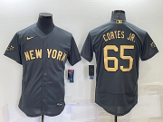 Wholesale Men's New York Yankees #65 Nestor Cortes Jr Grey 2022 All Star Stitched Flex Base Nike Jersey