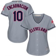 Wholesale Cheap Indians #10 Edwin Encarnacion Grey Road Women's Stitched MLB Jersey