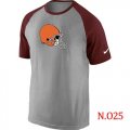 Wholesale Cheap Nike Cleveland Browns Ash Tri Big Play Raglan NFL T-Shirt Grey/Red