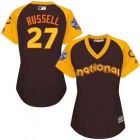 Wholesale Cheap Cubs #27 Addison Russell Brown 2016 All-Star National League Women\'s Stitched MLB Jersey