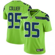 Wholesale Cheap Nike Seahawks #95 L.J. Collier Green Men's Stitched NFL Limited Rush Jersey