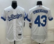 Wholesale Cheap Men's Los Angeles Dodgers #43 Noah Syndergaard White 2022 City Connect Flex Base Stitched Jersey