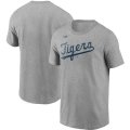 Wholesale Cheap Detroit Tigers Nike Cooperstown Collection Wordmark T-Shirt Heathered Gray
