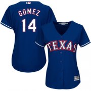 Wholesale Cheap Rangers #14 Carlos Gomez Blue Alternate Women's Stitched MLB Jersey