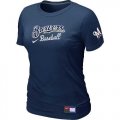 Wholesale Cheap Women's Milwaukee Brewers Nike Short Sleeve Practice MLB T-Shirt Midnight Blue