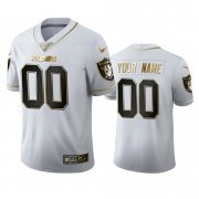 Wholesale Cheap Las Vegas Raiders Custom Men's Nike White Golden Edition Vapor Limited NFL 100 Jersey