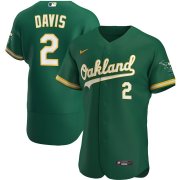 Wholesale Cheap Oakland Athletics #2 Khris Davis Men's Nike Kelly Green Alternate 2020 Authentic Player MLB Jersey