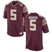 Wholesale Cheap Men's Florida State Seminoles #5 Jameis Winston Red Stitched College Football 2016 Nike NCAA Jersey