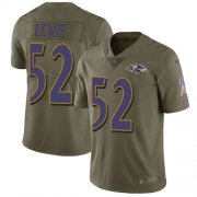 Wholesale Cheap Nike Ravens #52 Ray Lewis Olive Youth Stitched NFL Limited 2017 Salute to Service Jersey
