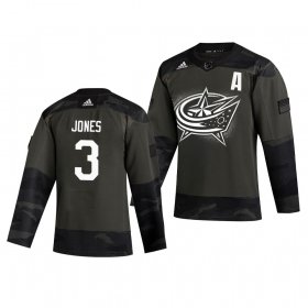 Wholesale Cheap Columbus Blue Jackets #3 Seth Jones Adidas 2019 Veterans Day Men\'s Authentic Practice NHL Jersey Camo