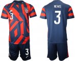 Wholesale Cheap Men 2020-2021 National team United States away 3 blue Nike Soccer Jersey