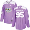 Wholesale Cheap Adidas Predators #95 Matt Duchene Purple Authentic Fights Cancer Stitched NHL Jersey