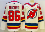 Wholesale Cheap Men's New Jersey Devils #86 Jack Hughes White 2022 Reverse Retro Authentic Jersey