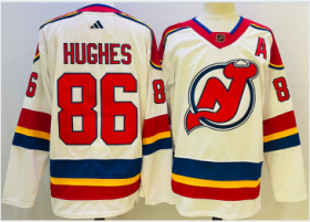Wholesale Cheap Men\'s New Jersey Devils #86 Jack Hughes White 2022 Reverse Retro Authentic Jersey