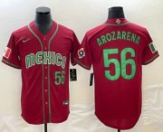Wholesale Cheap Men's Mexico Baseball #56 Randy Arozarena Number 2023 Red World Classic Stitched Jerseys