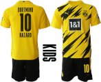 Wholesale Cheap Youth 2020-2021 club Dortmund home yellow 10 Soccer Jerseys