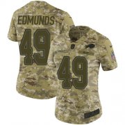 Wholesale Cheap Nike Bills #49 Tremaine Edmunds Camo Women's Stitched NFL Limited 2018 Salute to Service Jersey
