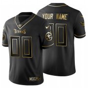 Wholesale Cheap Tennessee Titans Custom Men's Nike Black Golden Limited NFL 100 Jersey