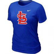 Wholesale Cheap Women's St.Louis Cardinals Heathered Nike Blue Blended T-Shirt