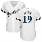Wholesale Cheap Brewers #19 Robin Yount White Home Women's Stitched MLB Jersey