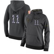 Wholesale Cheap NFL Women's Nike Atlanta Falcons #11 Julio Jones Stitched Black Anthracite Salute to Service Player Performance Hoodie