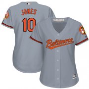 Wholesale Cheap Orioles #10 Adam Jones Grey Road Women's Stitched MLB Jersey