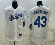 Wholesale Cheap Men's Los Angeles Dodgers #43 Noah Syndergaard White Flex Base Stitched Baseball Jersey