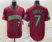 Wholesale Cheap Mens Mexico Baseball #7 Julio Urias Number 2023 Red Green World Baseball Classic Stitched Jersey