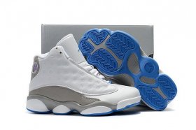 Wholesale Cheap Kids\' Air Jordan 13 Retro Shoes White/Grey-UNC blue
